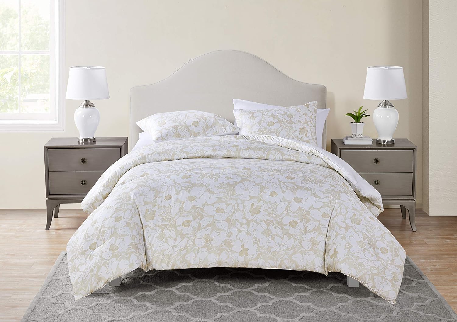 Full Comforter Set, 3-Piece Bedding with Matching Shams