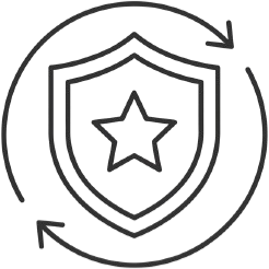 Shield with star arrow icon
